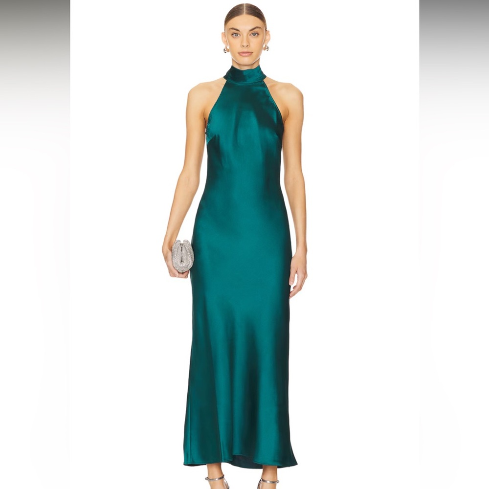 NWT - Elegant Dark Teal Halter Dress - discounted ‼️